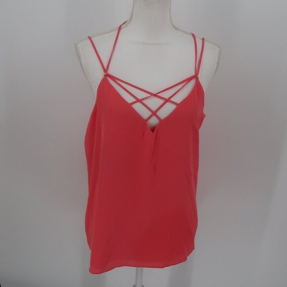 Express Salmon Pink Crisscross Strappy Tank Size Large - Picture 1 of 7